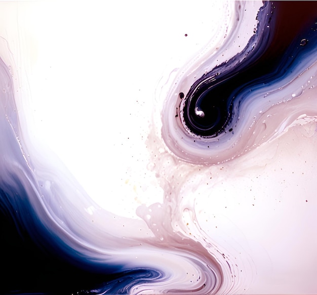 a painting of a black and white paint with a black hole in the middle