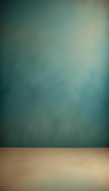 a painting of a blue background with a picture of a green background