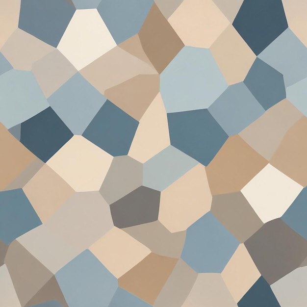 Photo a painting of a blue and brown colored geometric background