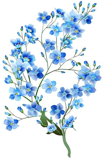 a painting of blue flowers by person