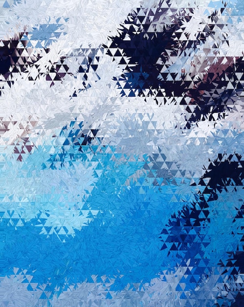 Photo a painting of a blue and white geometric pattern