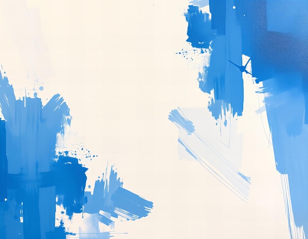 a painting of blue and white inks by person