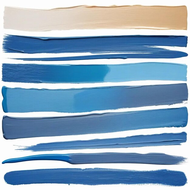 a painting of blue and white lines and a blue one that says blue