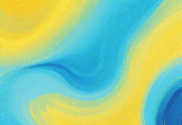 a painting of a blue yellow and yellow waves