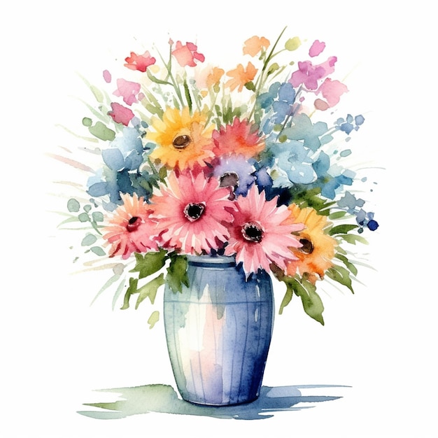 A painting of a bouquet of flowers is titled " a ". "