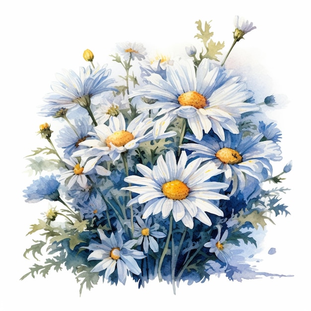 A painting of a bunch of daisies