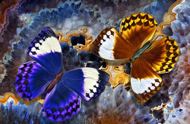 a painting of butterflies with the word butterflies on it