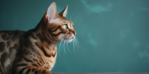 A painting of a cat looking up at the sky