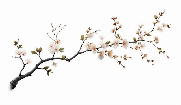 a painting of a cherry tree with a white background