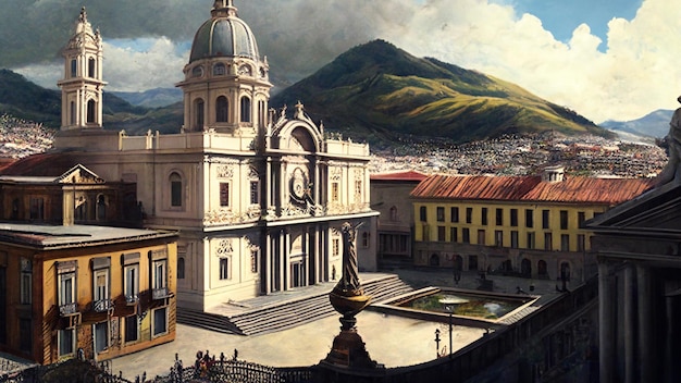 A painting of a church in the city of veneto