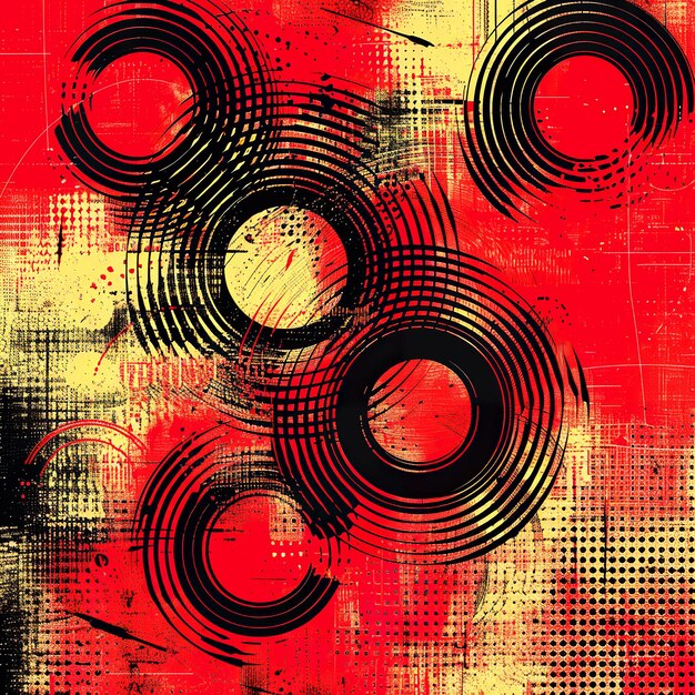 painting of a circle shapes and brush line background Abstract painting Geometric wallpaper