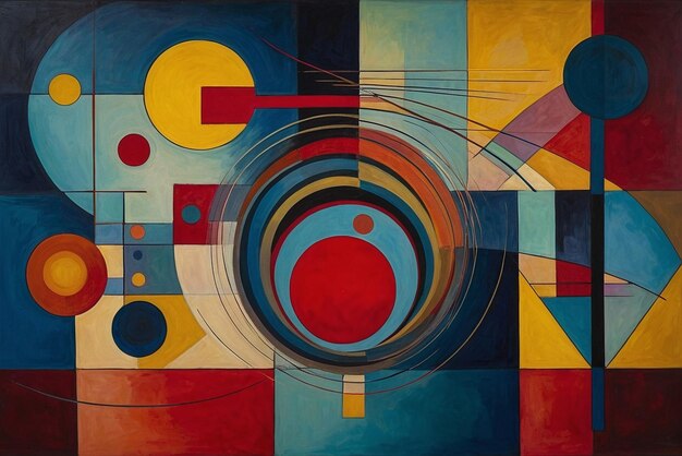 a painting of a circle with a large colorful circle in the middle