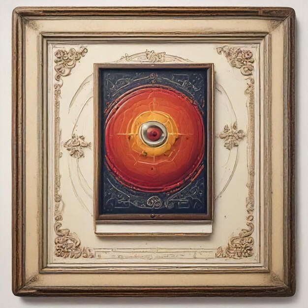 a painting of a circle with a spiral on it