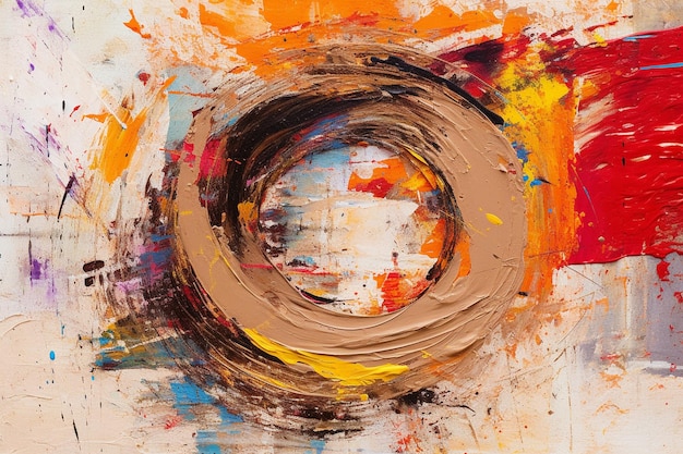 A painting of a circle with the word art on it