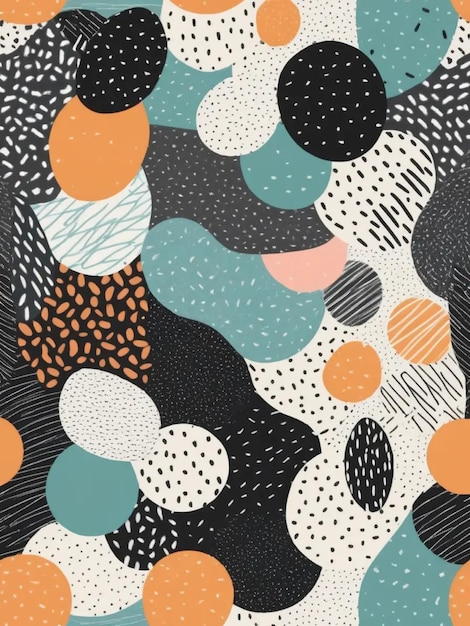 a painting of circles and dots with dots on it