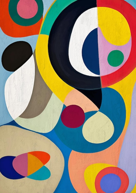 A painting of circles with the word on it