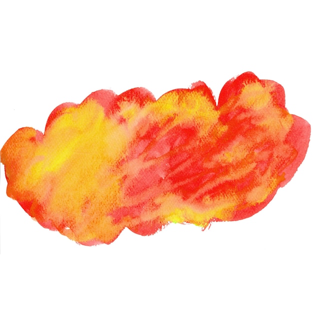 A painting of a cloud with a red and yellow background.