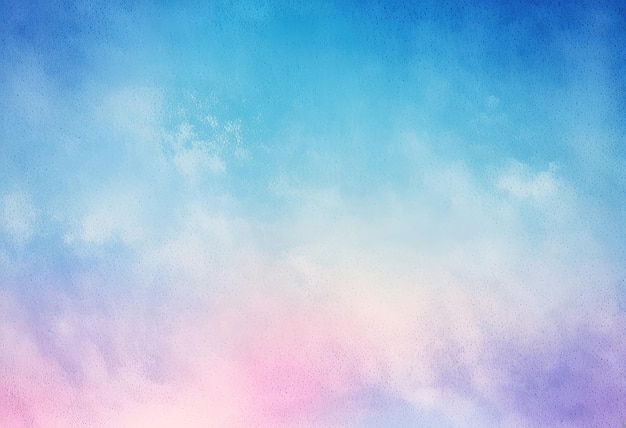 a painting of clouds with a blue and pink background