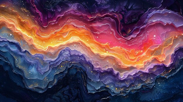 a painting of a colorful abstract background with the colors of the universe