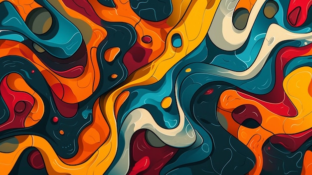 a painting of a colorful abstract background with different colors and shapes