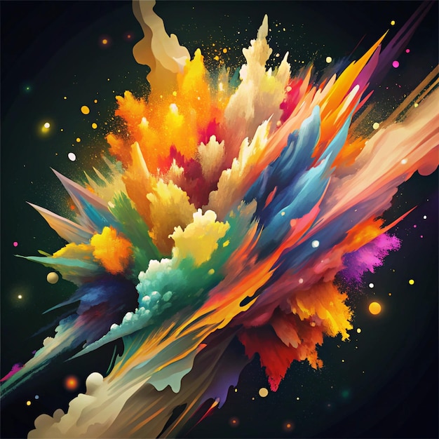 Photo a painting of a colorful abstract painting of a rainbow colored explosion