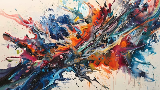 a painting of a colorful abstract painting with the colors of the colors