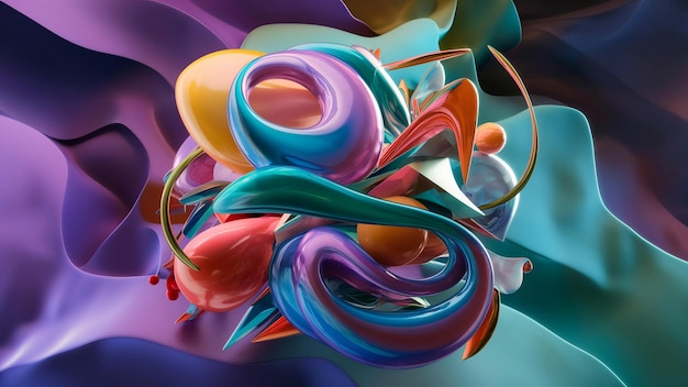 a painting of a colorful glass painting with a colorful design