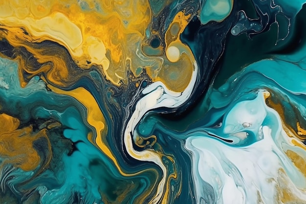 A painting of a colorful liquid painting.