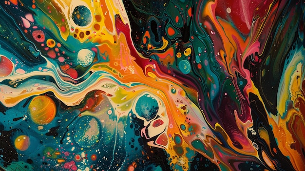 a painting of a colorful liquid with the words quot the word quot on it