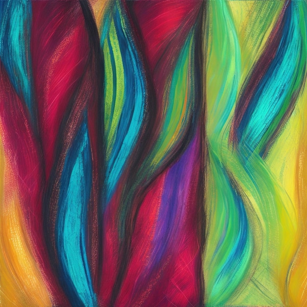 A painting of a colorful swirl background