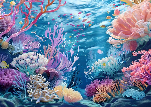 a painting of corals and corals with the words  sponges  and corals