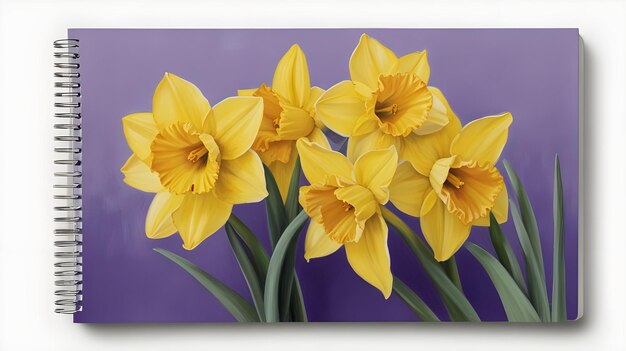 Photo a painting of daffodils by person