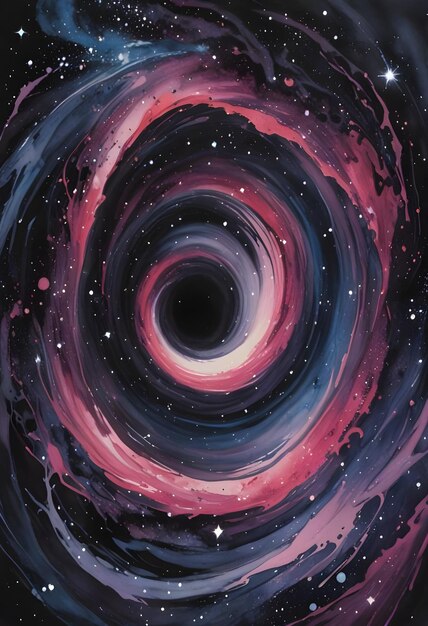 Photo a painting of a dark hole with a black hole in the center