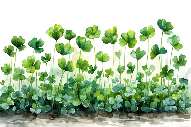 A painting depicting lush green plants with leaves capturing the essence of nature st patricks day