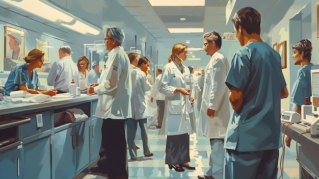 a painting of doctors with the words medical on it