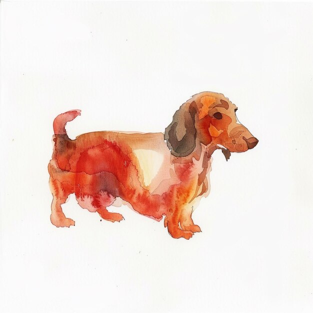 Photo painting of a dog with a long tail and a long nose generative ai