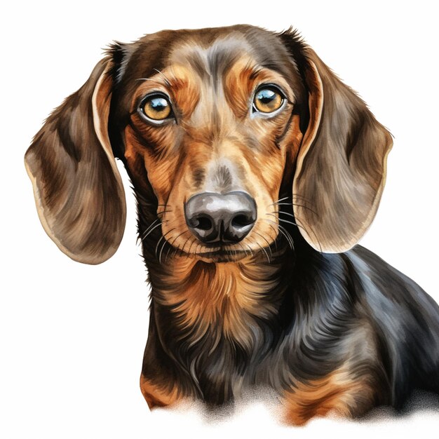 painting of a dog with a sad look on his face generative ai