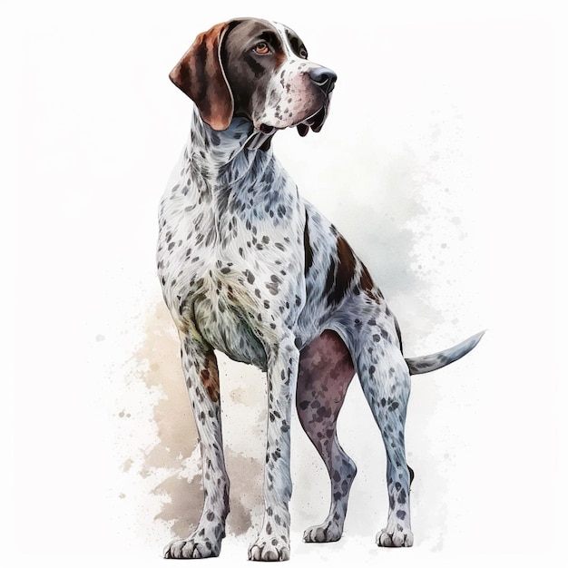 painting of a dog with a white background generative ai