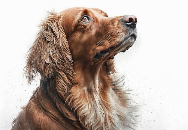 A painting of a dog with a white background