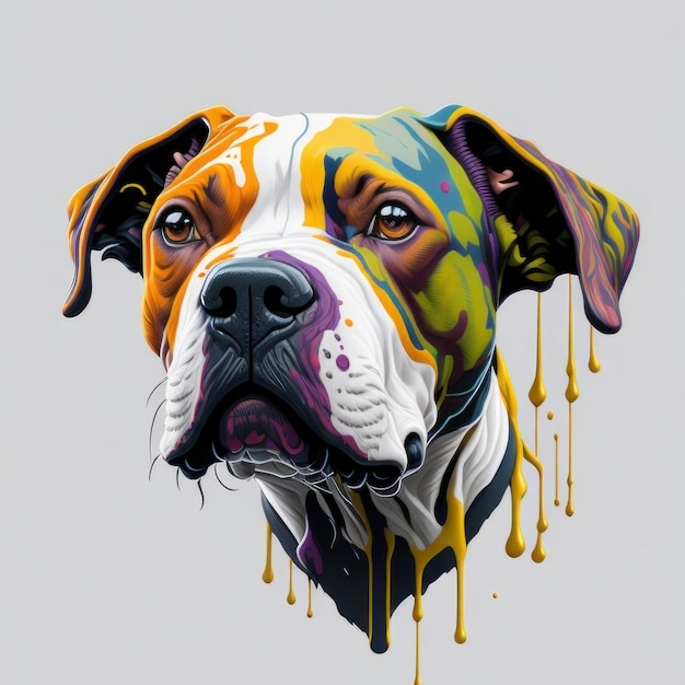 A painting of a dog with the word boxer on it