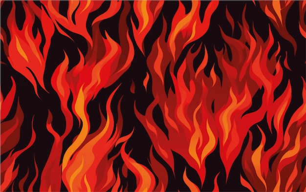 a painting of a fire burns with a black background