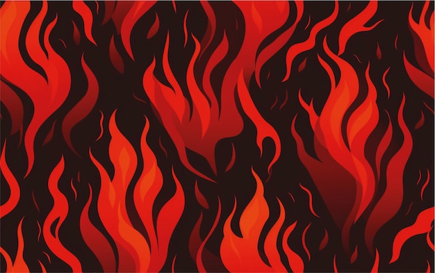 Photo a painting of fire and flames by person