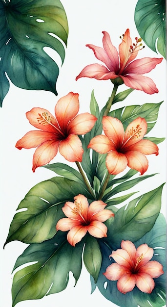 a painting of a flower with the name quot hibiscus quot