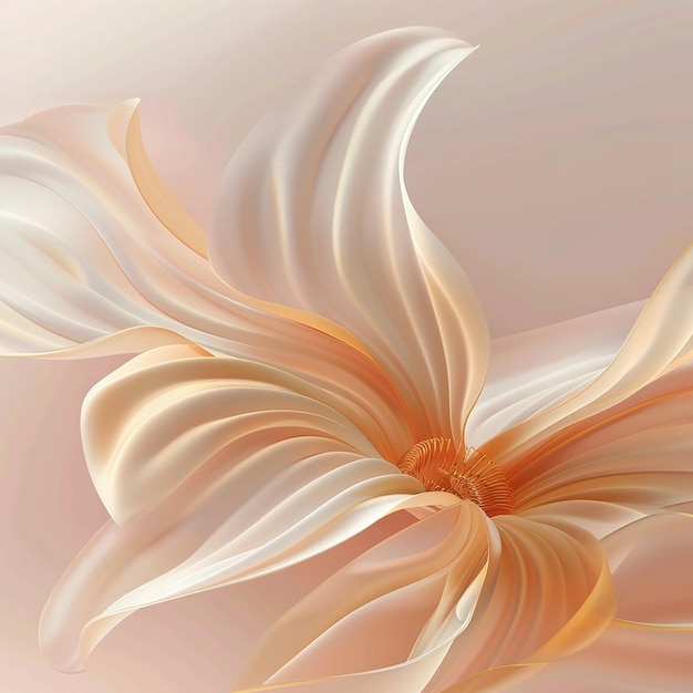 a painting of a flower with orange and white colors