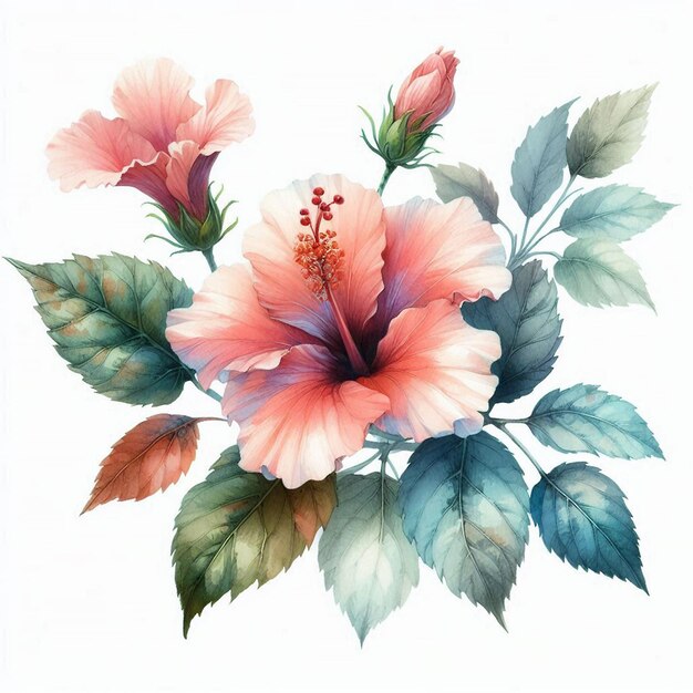 a painting of a flower with the word hibiscus on it