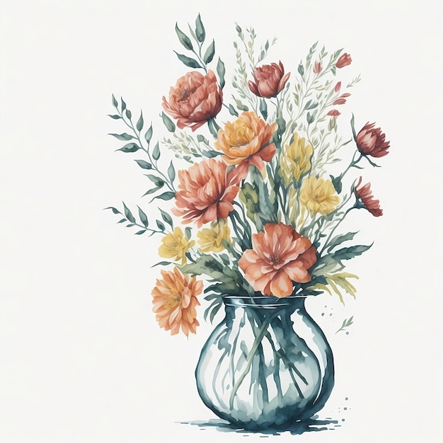 A painting of flowers in a vase that says " i love flowers ".