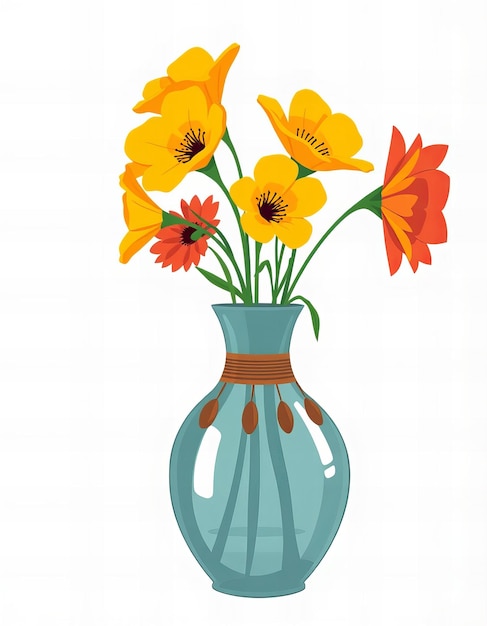 Photo a painting of flowers in a vase that says  sunflower