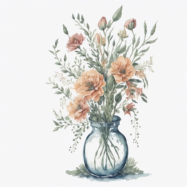 A painting of flowers in a vase that says " the word " on it.