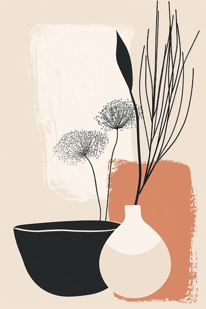 a painting of flowers and a vase with the words dandelions in it