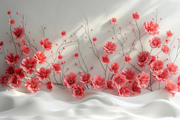 Photo a painting of flowers with a white background with a white background